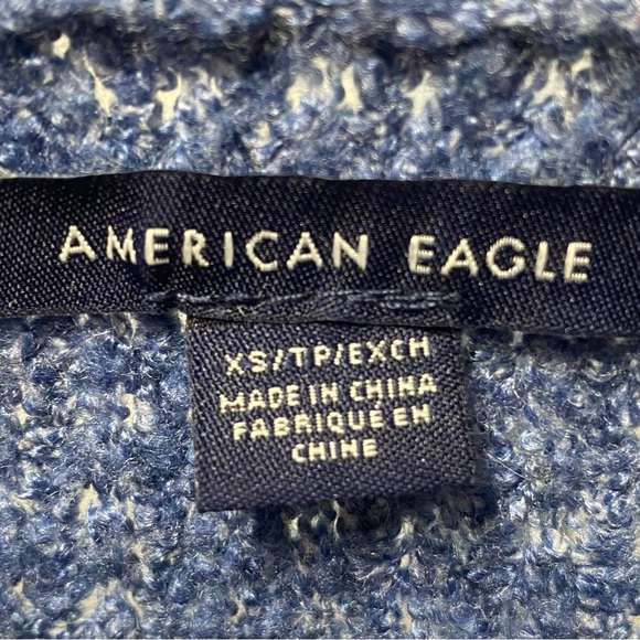 American Eagle Waffle Knit Heather‎ Blue Sweater size XS - Picture 7 of 9